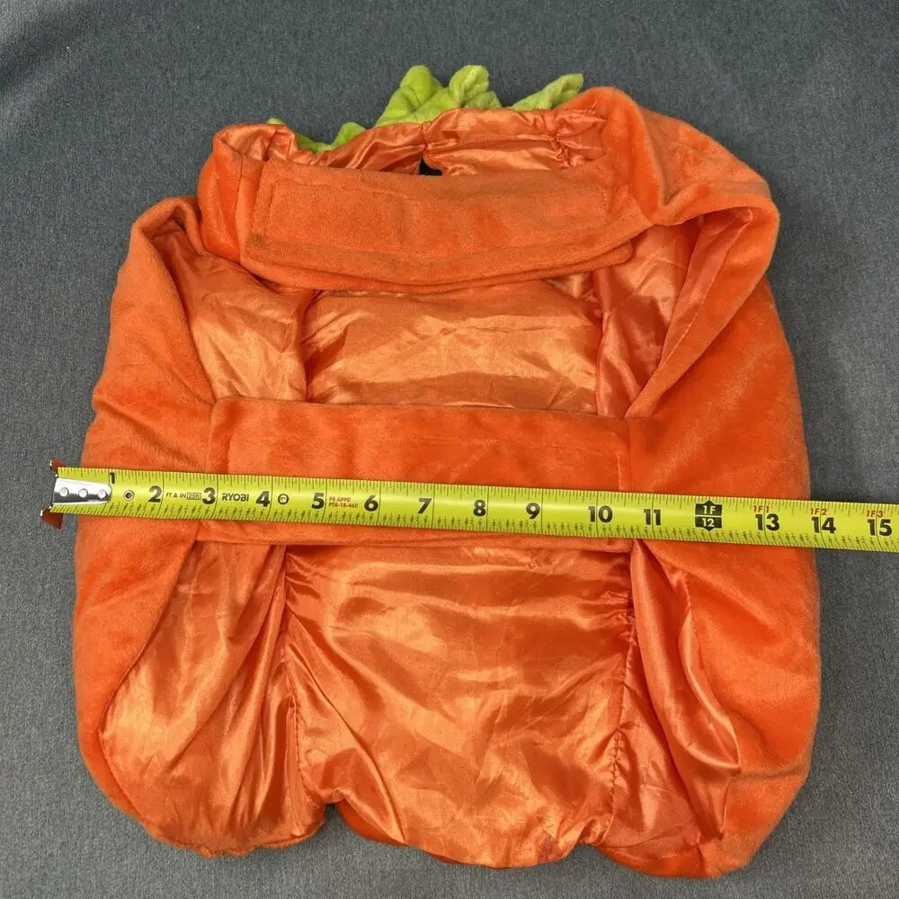 Pumpkin Dog Costume Halloween Orange Plush Size Large READ